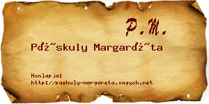 Páskuly Margaréta névjegykártya